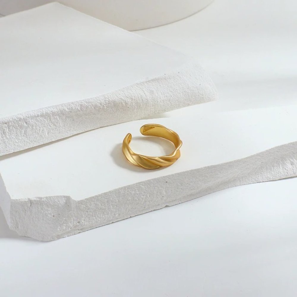 Adjustable Matte Gold Ring